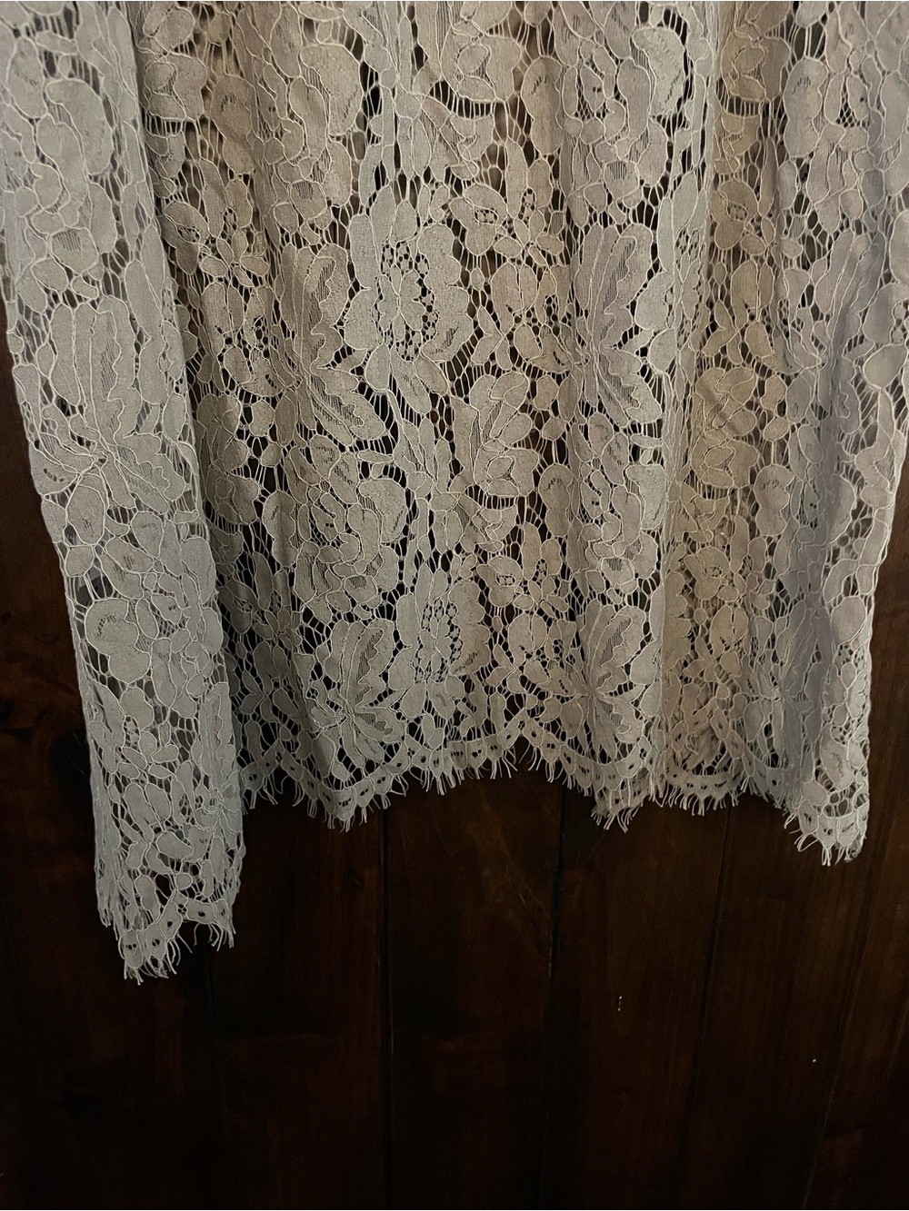 Kate & Mallory Taupe Floral Lace Top - Picture 6 of 7